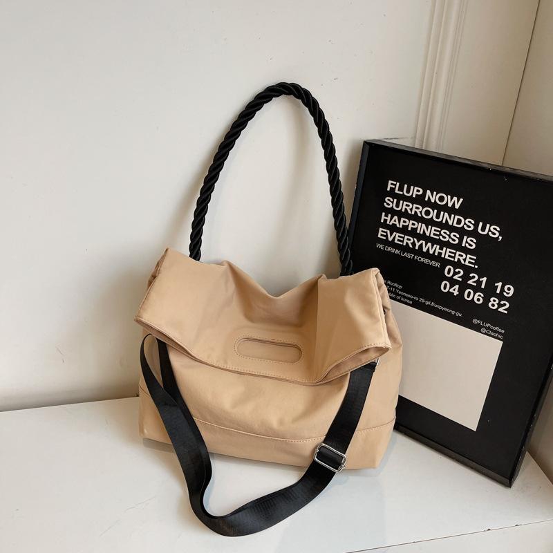 2026 New Recommended Simple and Fashiable Dual-purpose Backpack Commuting All-match Solid Color Handbag Messenger Bag
