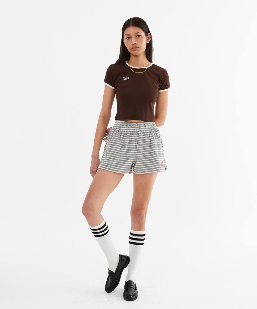 Minasu Mns Span Crop T Shirt_Brown