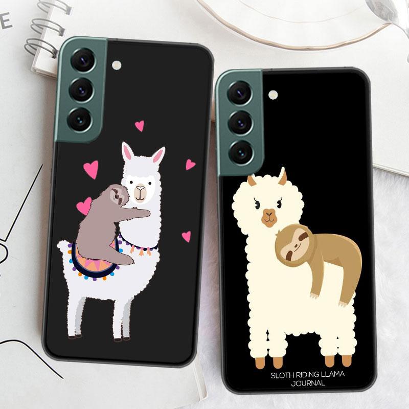 Cute Cartoon Llama Phone Case For Samsung Galaxy A12 A22 A32 A42 A52 A72 A54 A34 A24 A14 A73 A53 A33 A23 A13 5G F52 F62 Cover Sh