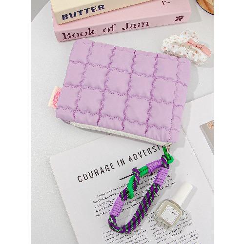 Cute Girl Cosmetic Bag Hand-held with Zipper Makeup Bags Multipurpose Travel Toiletry Wash Bags Women Wallet Mini Pouch