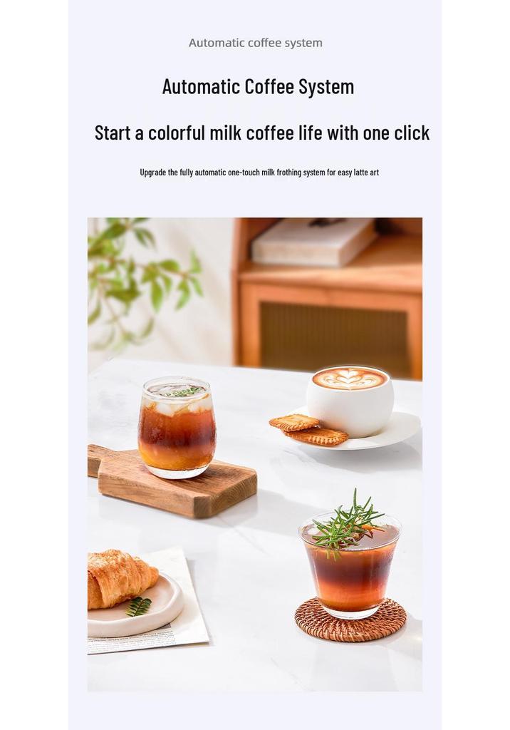 Italienischer Smarter Milchaufschäumer & Espressomaschine mit Farb-Touchscreen - Heimisches Hochdruck-Halbautomatisches System