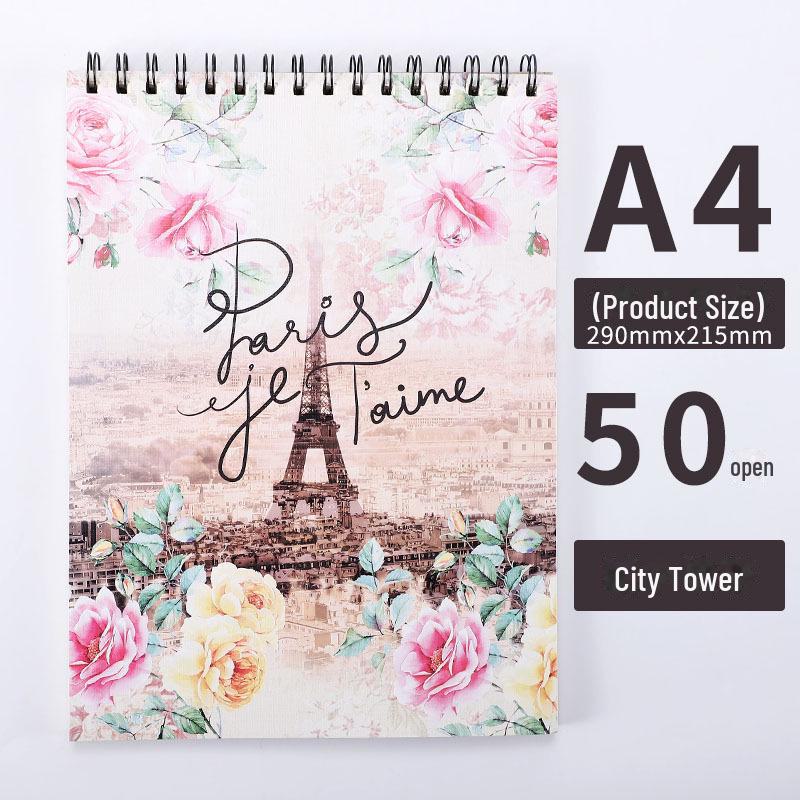 Thickened A4 Coil Sketchbook: Blank, Simple, Colorful Art Journal for Students and Kindergarten.