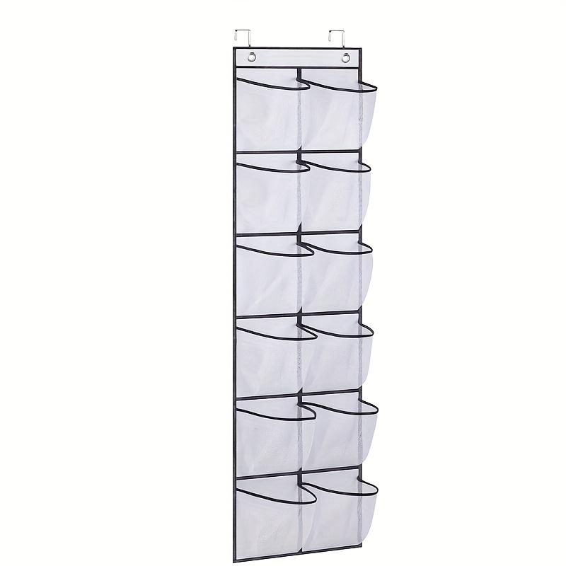 High quality12-Pocket Over-the-Door Shoe Organizer, Large Mesh Pockets, Foldable Design for Closet, Bedroom, Bathroom & Pantry - Ideal for Men'S &