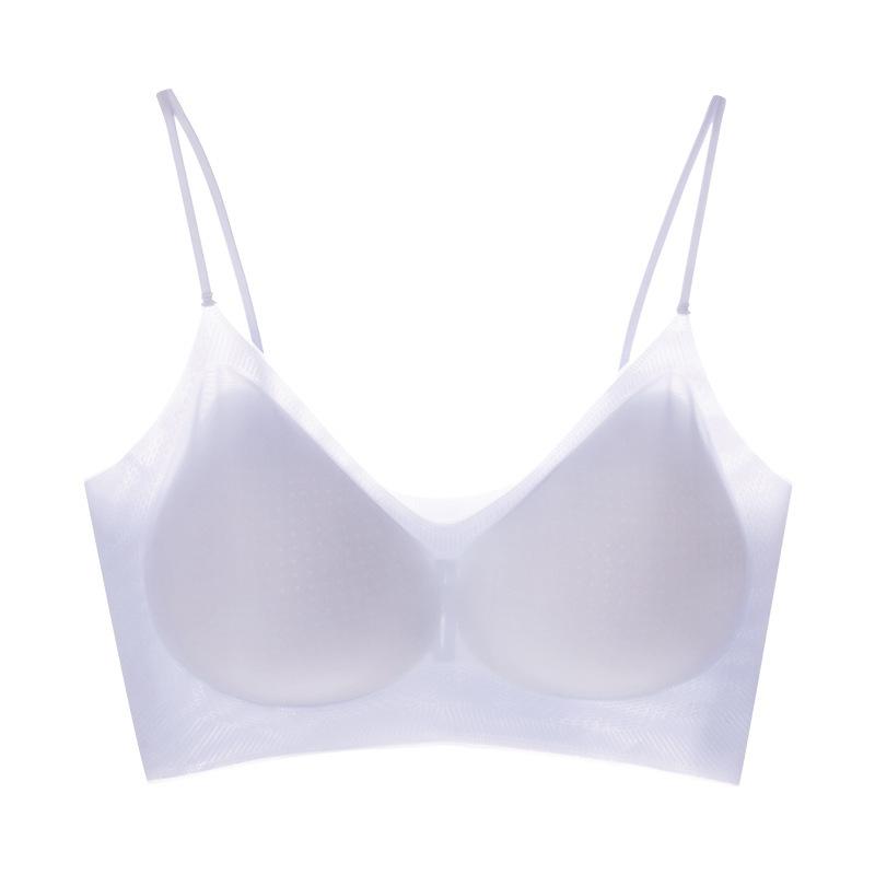 Ultra-thin honeycomb ventilation hole, one-piece non-sensory bra, non-marking cup, gathered thin shoulder straps M( 45-55kg )