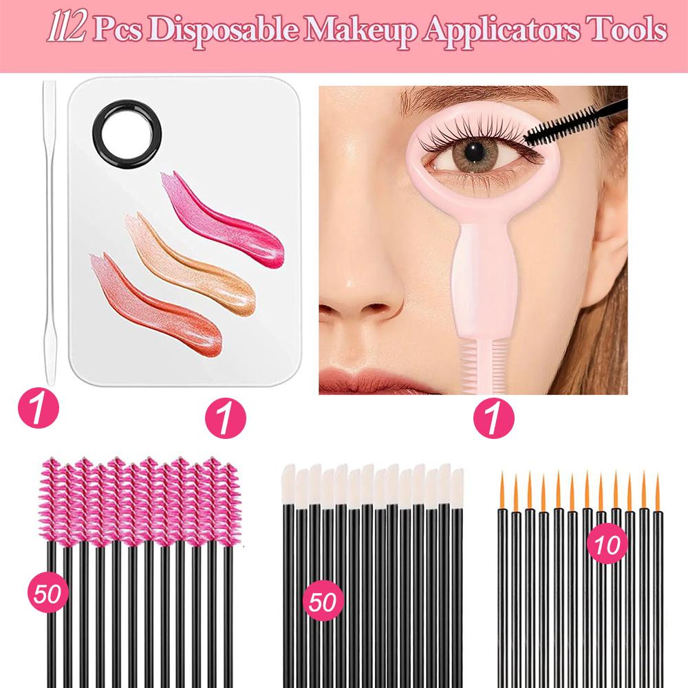 

DisposableProfessionalMakeup BrushSet: Eyelash/Brow/Lip Brushes + Makeup Sponge Wedge | Portable Travel Kit, SanitaryHygie A-DH