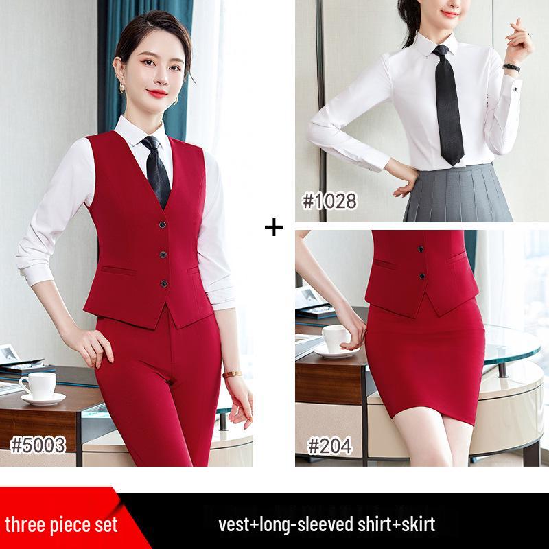 Women's Formal Vest Set 2024: Two-Piece Professional Workwear Suit for Spring and Autumn