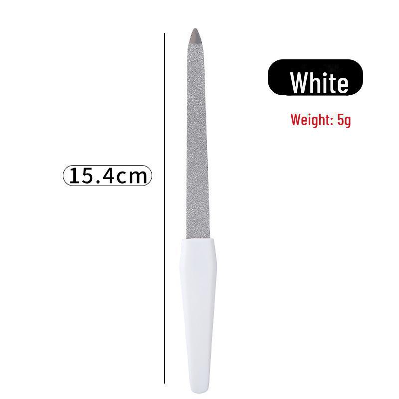 

Двусторонняя пилочка для ногтей и вилка для кутикулы из нержавеющей стали Маникюрный инструмент 15.4cm белый