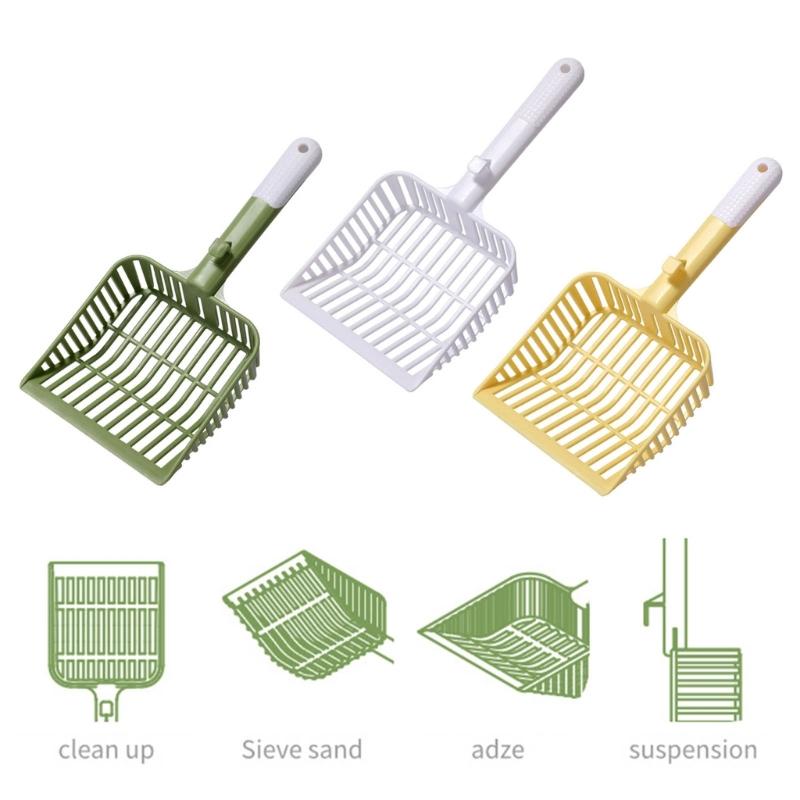 Cats Litters Scoops,Plastic Sifter Cats Litters Shovel Kitties Scooper Mesh Shovel with Long Handle Kitten Poop Lifter