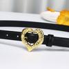 New First-Layer Cowhide Women'S Belt Women'S Genuine Leather Personalized Trend Heart-Shaped Pin Buckle Niche Fashion Decorative Thin Belt