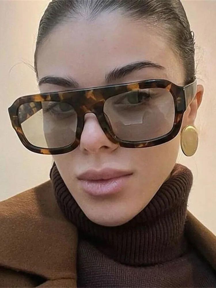 Oversized Rectangle Hip Hop Sun Glasses Glasses for Ladies Trendy Classic Men Vintage Traveling Trend Design Shades Eyewear UV400