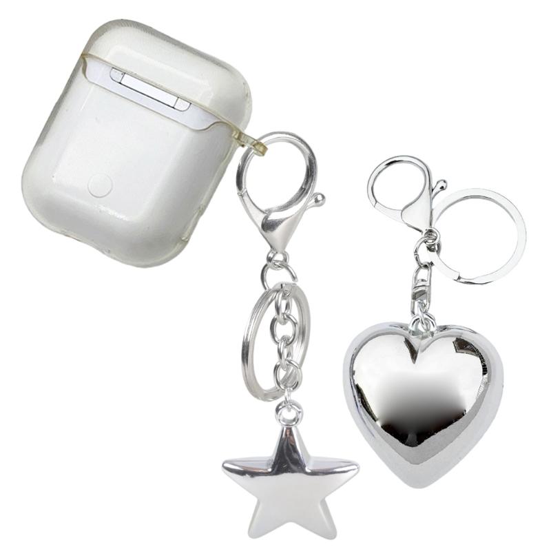 Cute Heart/Star Pendant Pendant Keychain Stylish Keyring for Women Girls Bag Charm Elegant Purse Backpack Accessory