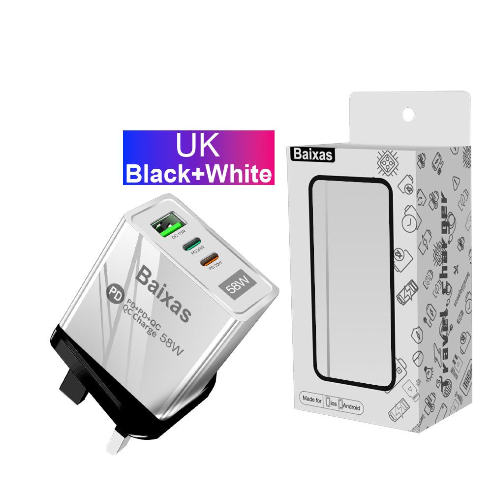 58W Dual Fast Charger with 2PD & QC3.0 for EU/US/UK