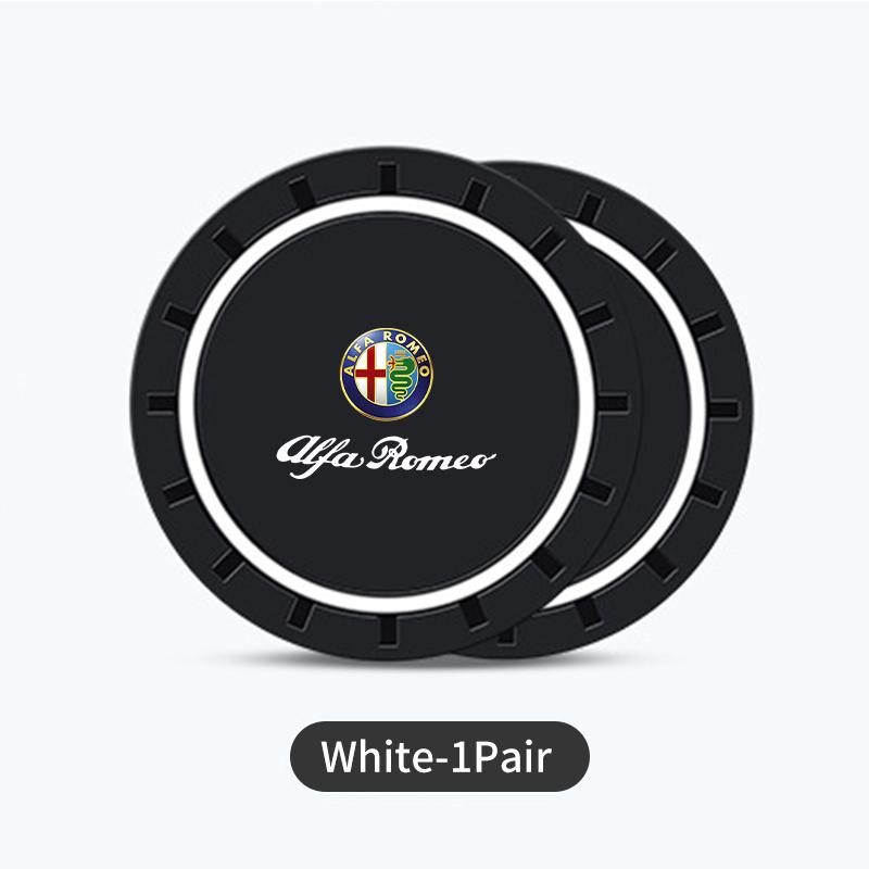 2026 Hot Alfa Romeo Car Logo Non Slip Water Cup Pad Auto Coasters Interior Anti-skid Mat Holders For Alfa Romeo 159 Giulietta Gi