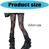 Women Japanese See Through Fishnet Pantyhose Stockings Gothic 90s Checkered Grid Pattern Bottoming Leggings Mesh Tights