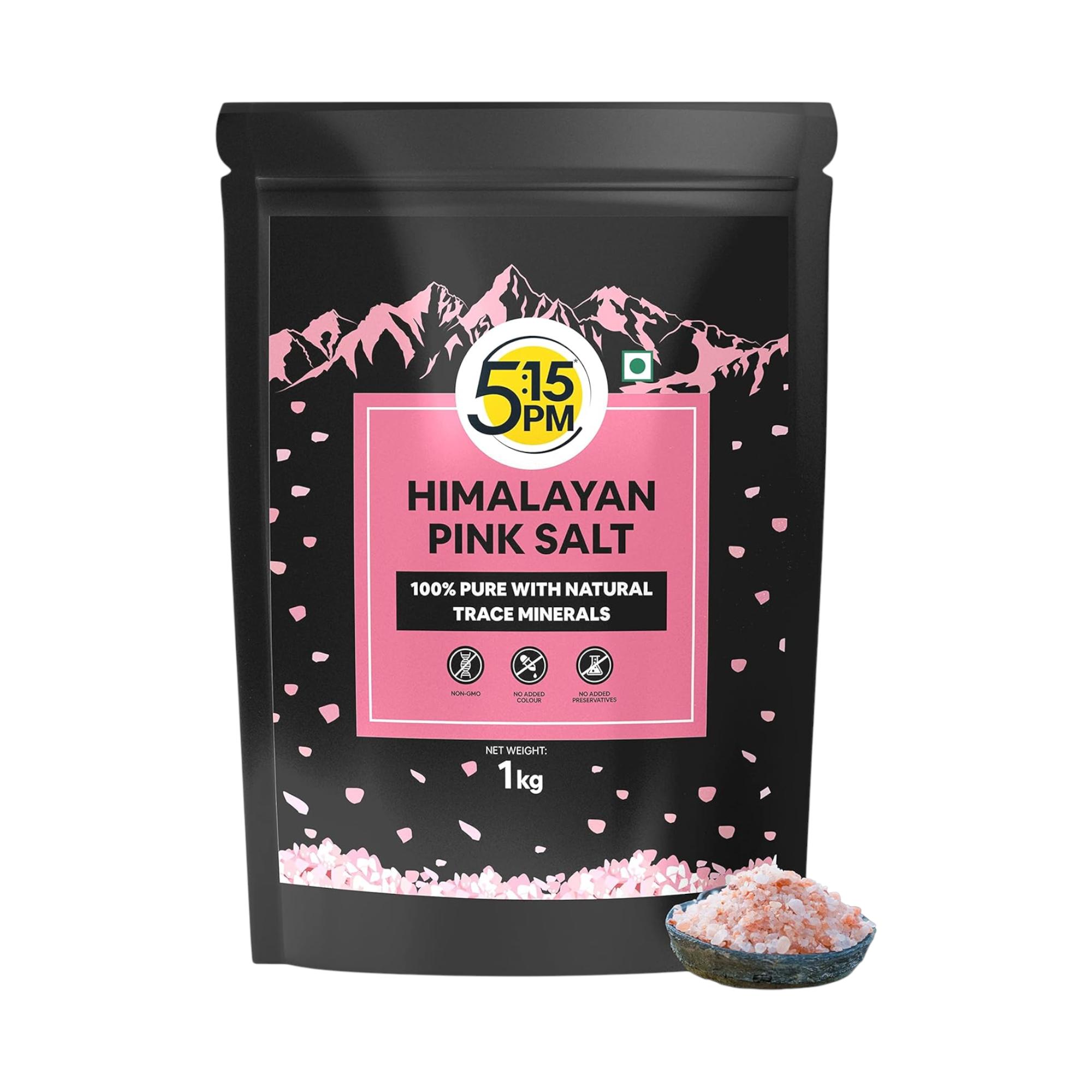 5:15PM Himalayan Pink Rock Salt 1Kg | Pure Gourmet Pink Salt for Cooking and Seasoning Meals Daily