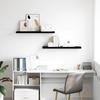 Floating Shelves Set of 2 High Gloss Black 90 X 23.5 X 3.8 Cm MDF