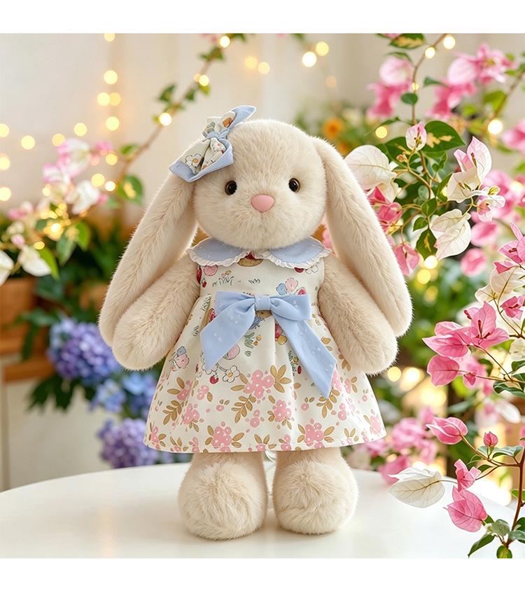 Long-eared Rabbit Plush Toy Skirt-Wearing Doll - Children's Gift