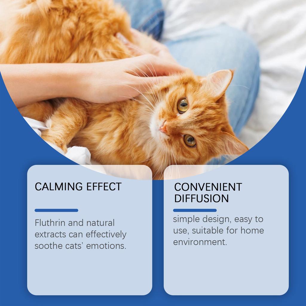 Set zklidňujících difuzérů pro kočky Pet Cat Estrus Dráždivost Zklidňující kapalina pro více koček Conflict Scratching 45 ml