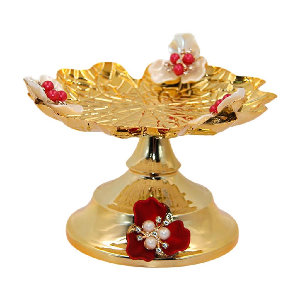 Pedestal Fruit Bowl Multiuse Retro Food Storage Dish Dessert Display Plate for Household Table Living Room Dinning Room Office