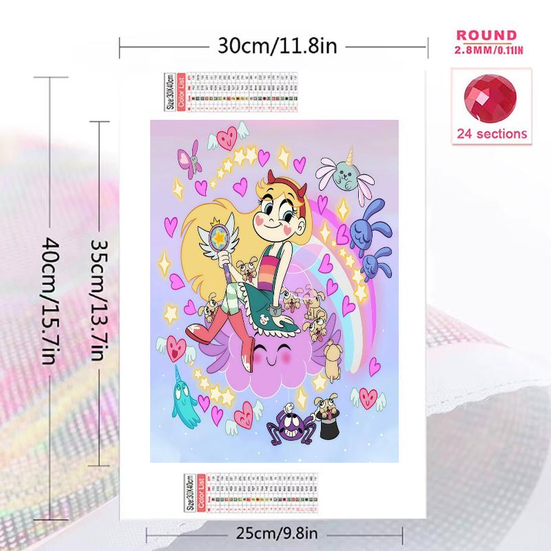 Star vs. the Forces of Evil 100% Round Full Drill 5D DIY Diamond Painting Embroidery Cross Stitch Rhinestone Décor
