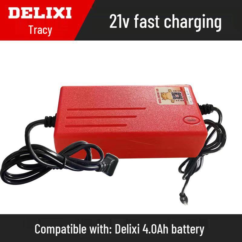 

Зарядное устройство Delixi 21V с быстрой зарядкой для литиевых аккумуляторов для дрелей, перфораторов и гайковертов