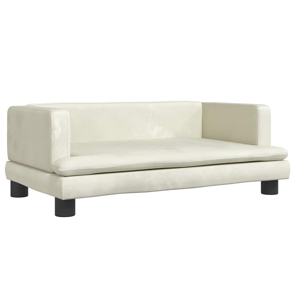 Kids Sofa Cream 80 x 45 x 30 cm Velvet