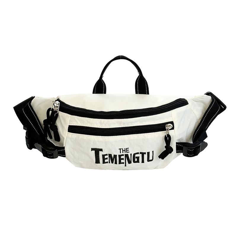 Men's Letter Print Chest Bag Women's Waist Bag Student Sports Crossbody Mobile Phone Bag