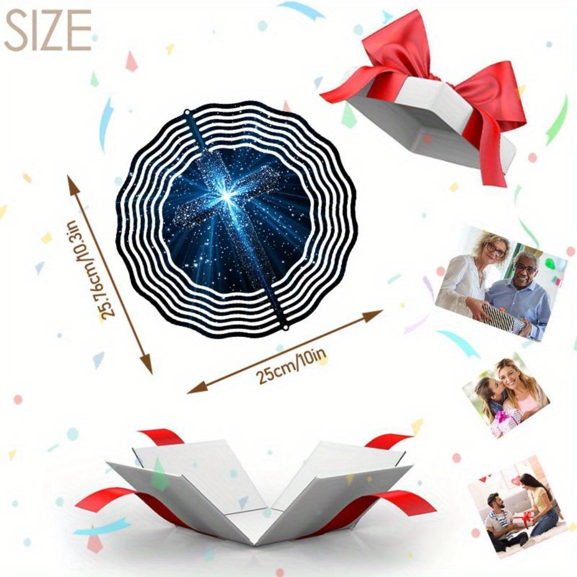 

Металлический подвесной декор «Звездное небо», синий свет, крестообразный узор, вращающаяся на ветру мелодия, для двора, балкона, окна, для улицы, подарок