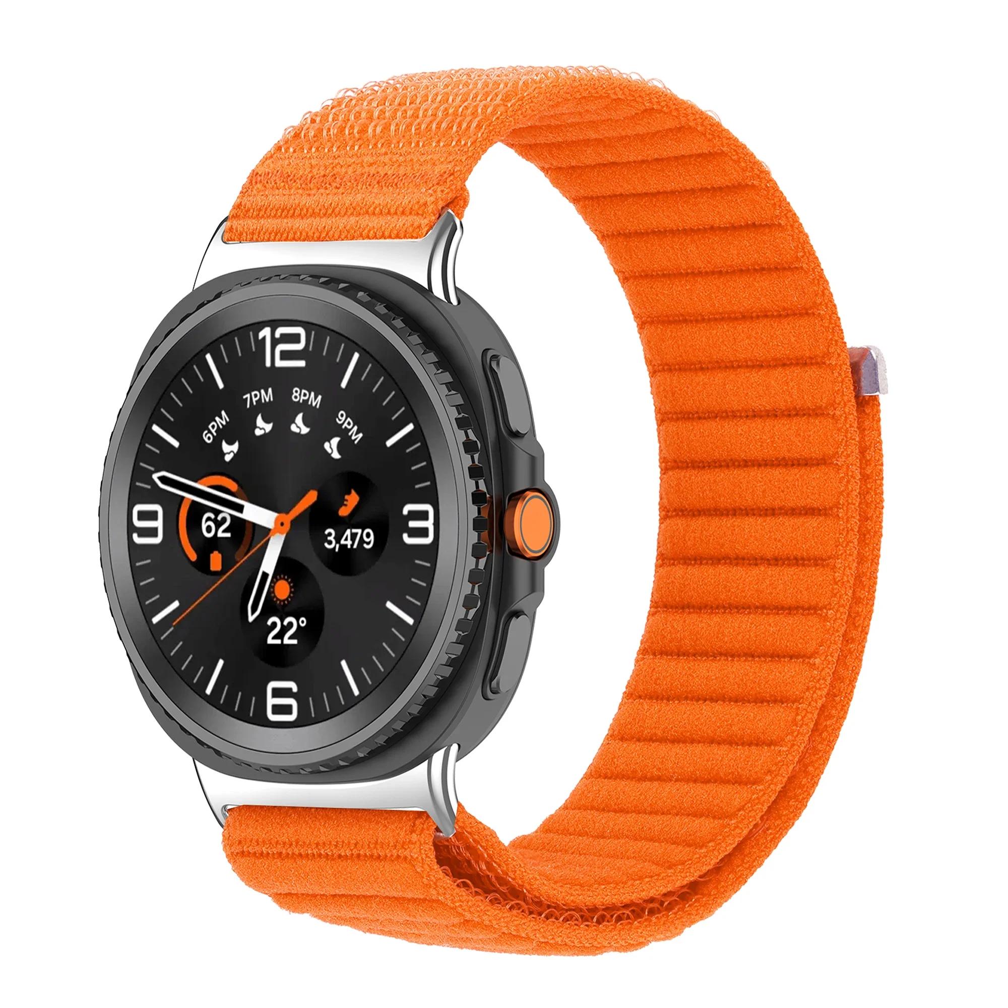 

Nylon Loop Strap For Samsung Galaxy Watch 8 40mm 44mm Braided Breathable Band for Galaxy Watch Ultra 2025 8 classic Accessories galaxy 8 44mm помаранчевий