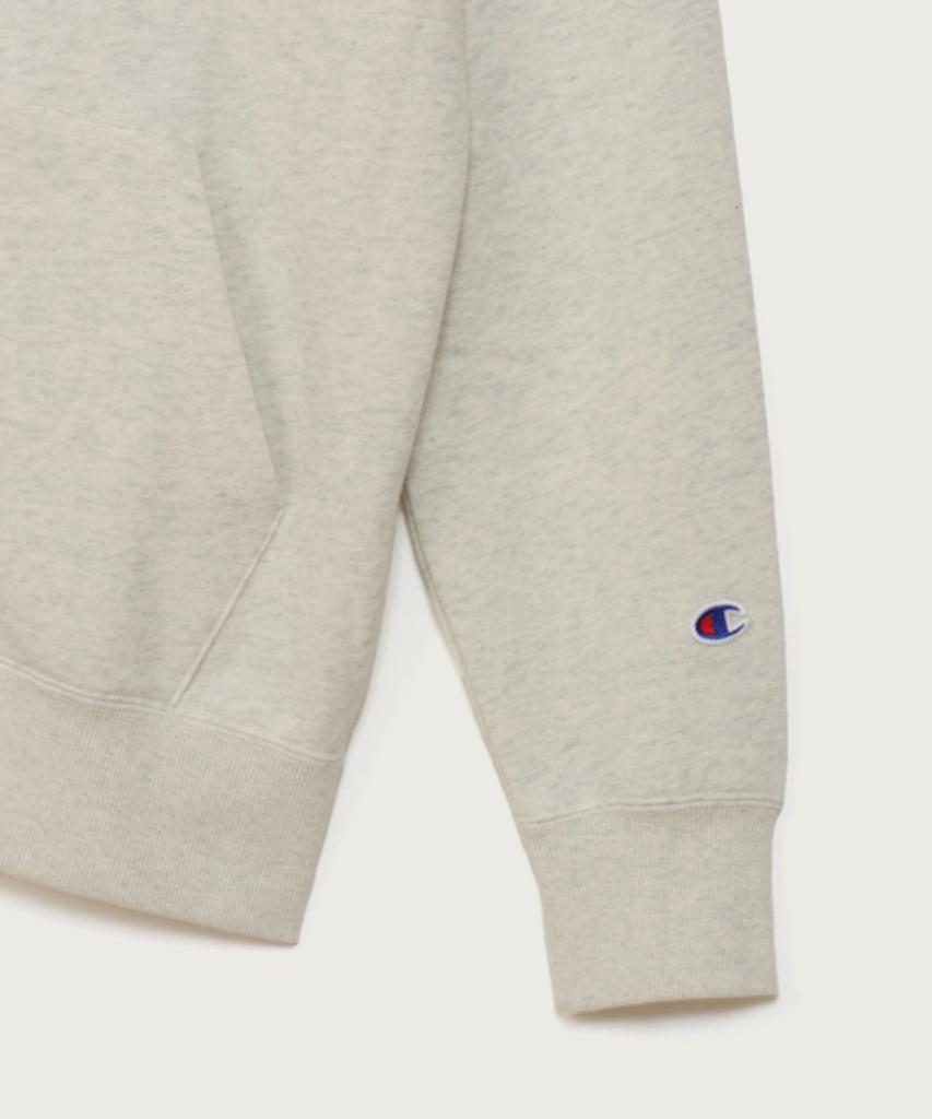 Champion Basic C Logo Regular Fit Zip-Up Hoodie Oatmeal