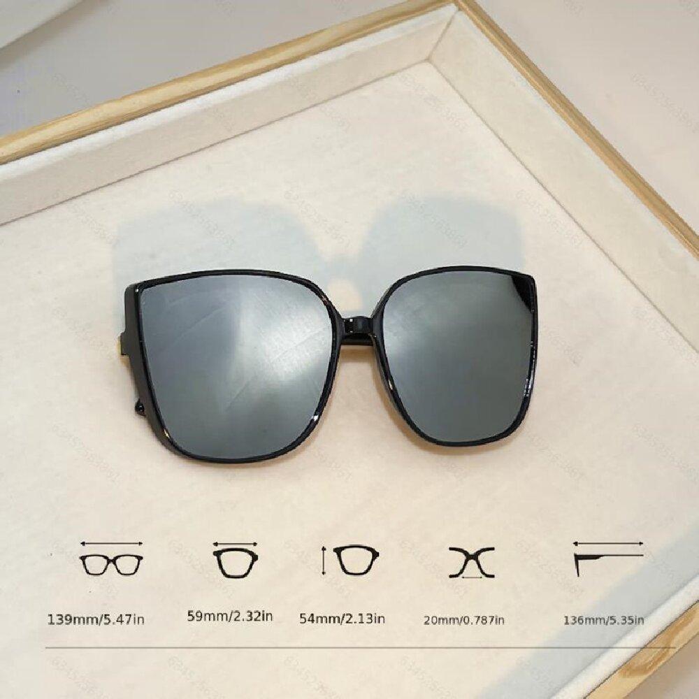 2PCS  Fashion Square Sunglasses Women Luxury Brand Big Frame Cat Eye   Sun Glasses Ladies Classic Vintage Goggle Female Glasses