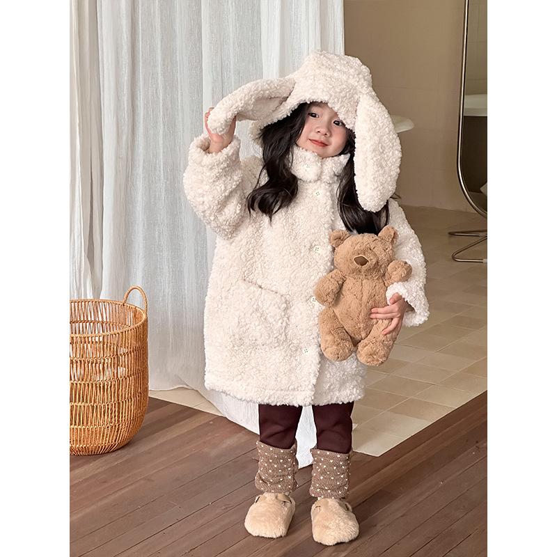 Children Coat Winter Girl's Long Coat Jacket Hooded Outwear
