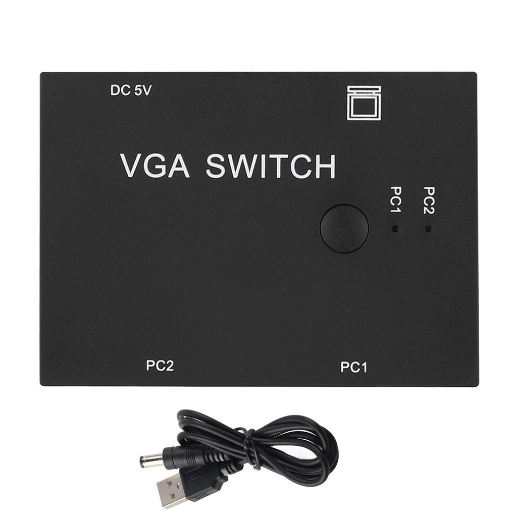 VGA Splitter Computer Accessory 2 In 1 Out 2 Port Switcher HD Display Accessories for Host Switch