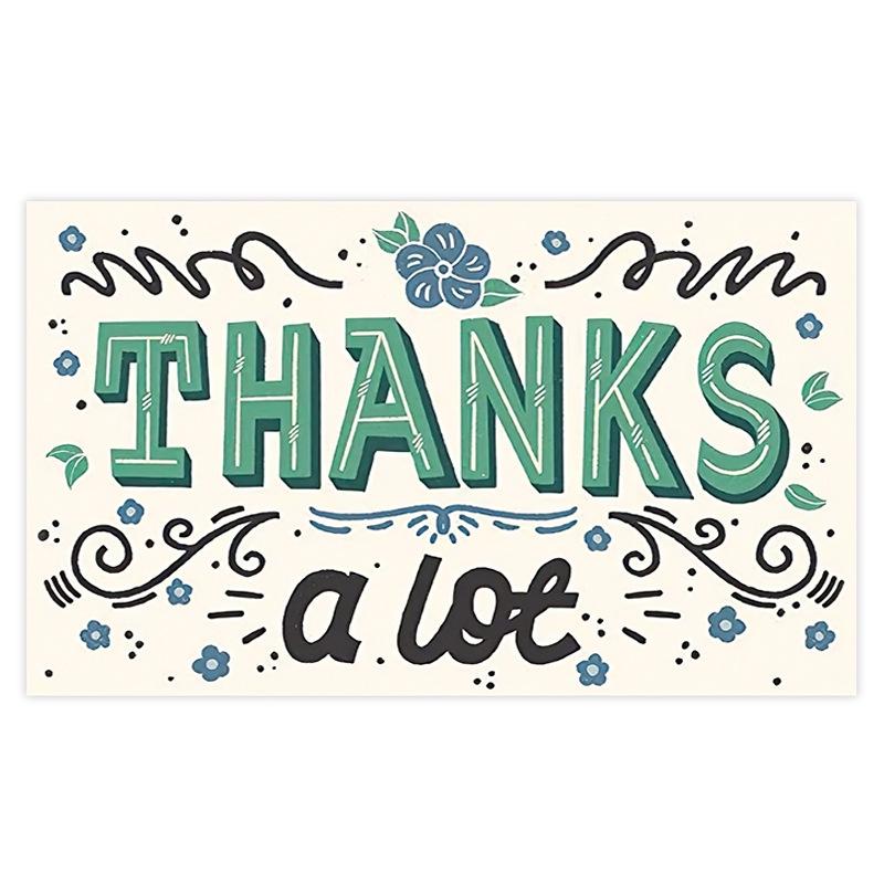 Pink 'Thank You' Cards - 50 Sheets/Pack for Gift Boxes, Decorations, and Postcards