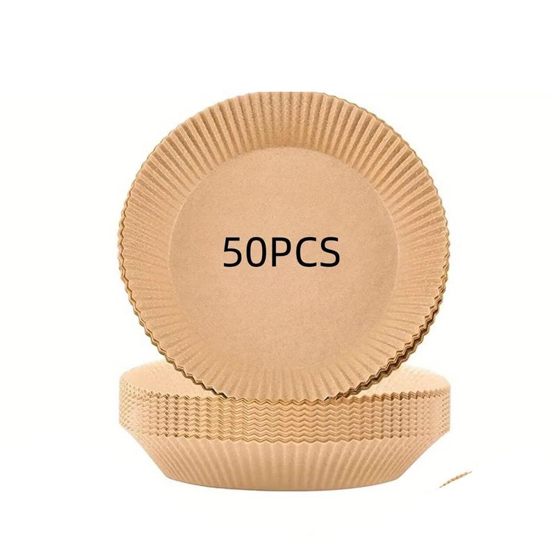 

50 шт./компл. одноразовая бумага для фритюрницы, пергамент, пароварка из древесной массы, чизкейк, аксессуары для фритюрницы, бумага для выпечки для фритюрницы
