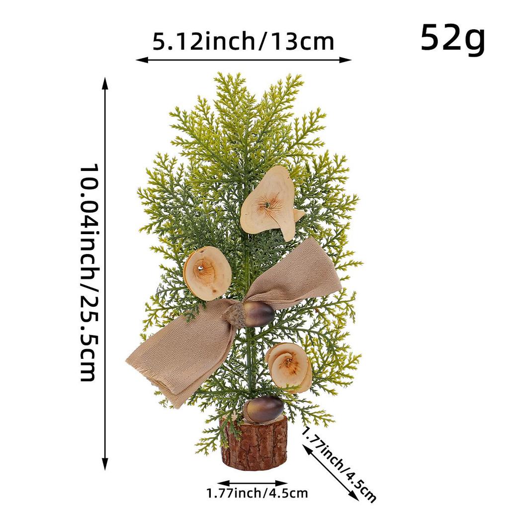 25CM Mini Christmas Tree Ornament for Tabletop or Window Display - Festive Potted Decoration