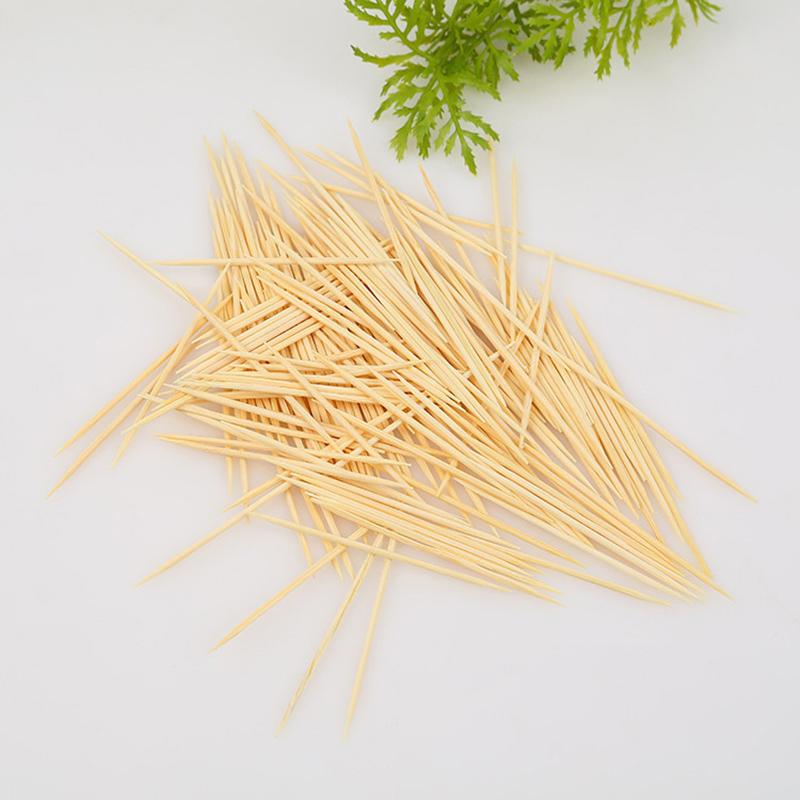 600PCS Double-headed Bamboo Toothpicks Disposable Bagged Fruit Labels Hotel Restaurant Bagged Toothpicks.