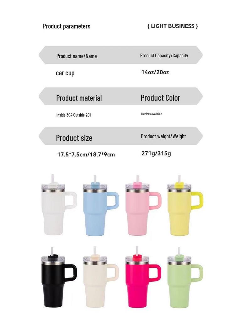 Stanley 14 oz isolierter Becher für das Auto mit Strohhalm