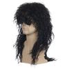 YOVEKAT Halloween Men's Black 80s Rocker Heavy Metal Punk Curly Wig Cosplay Costume Fancy Dress for Party
