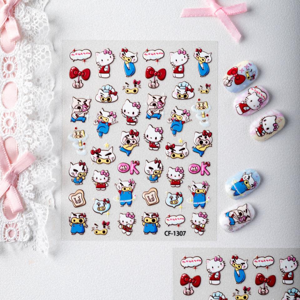 Cyansea Cute Hello Kitty Cartoon Nail & Phone/Tablet Stickers for DIY. Hello Kitty Design CF-1307