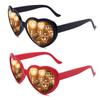 2pcs Lights Change Love Effect Glasses Night Sunglasses Peach Heart Sunglasses for Women