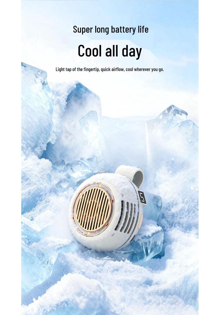 Portable Leafless Mini Cyclone Fan: Clip-On, Handheld, Wearable & Rechargeable