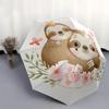 1pc Cute Sloth Family Design Automatic Opening/Closing Umbrella - Portable 3-Fold Design, 8 Iron Frame Outdoor Umbrella, Perfect Gift for Fans, T