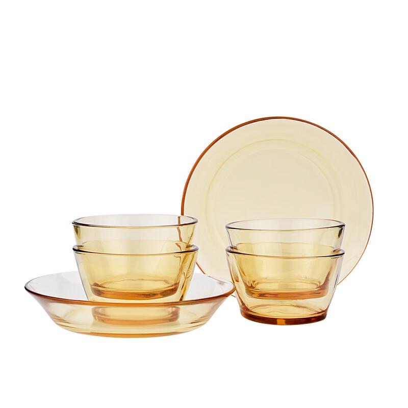 GUOZI Shiguang Amber Glass Dinnerware Set
