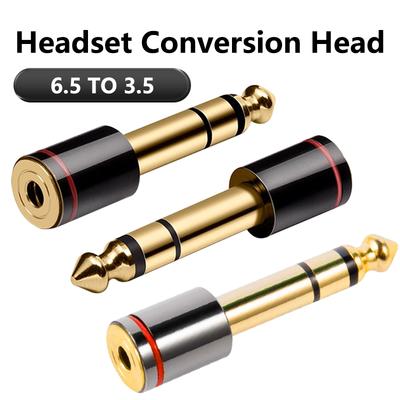 3 Pole 6.35mm To 3.5mm Jack Adapter Headphone Amplifier Audio Adapter Microphone Connector
