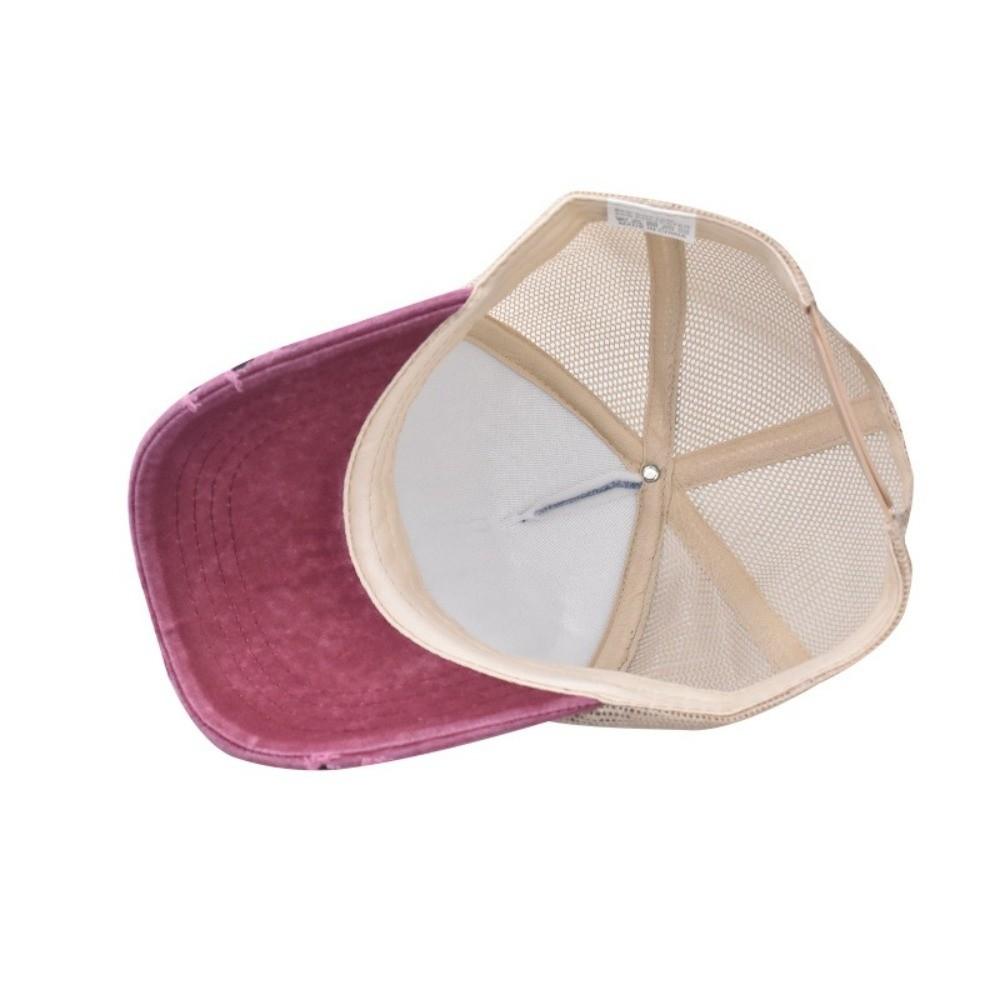 Breathable Baseball Cap Washed Cotton Snapback Hat Summer Mesh Sun Hat