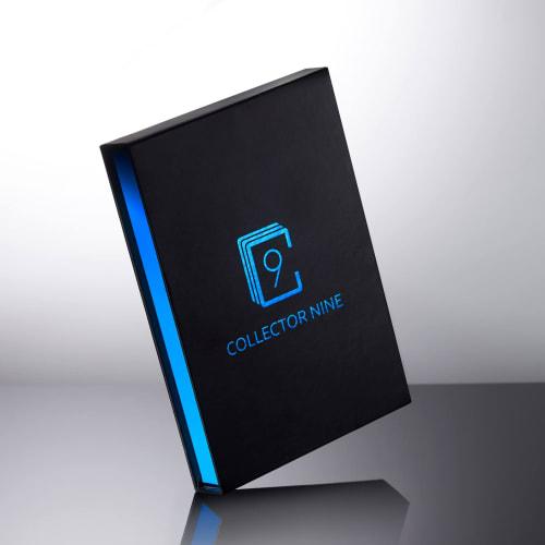 Collector Nine PSA/CGC Display Gift Case with Magnetic Flip | Graded Card Storage Slab Shipping Box Holder (Blue, PSA/CGC 3-Pack)