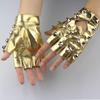 Rivet Half-Finger Leather Gloves