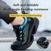 Rotating Button New Safety Shoes Men Anti-smash Anti-puncture Work Shoes Fashion Men Sport Shoes Security Protective Boots Men