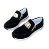 Women's Wide Width Platform Sneakers, Side Zipper Round Toe Flats, Solid Color Wholesale Shoes In Stock